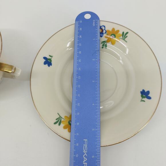 Durocor Bavaria Tea Cup & Saucer Floral Gold Trim - Picture 10 of 11